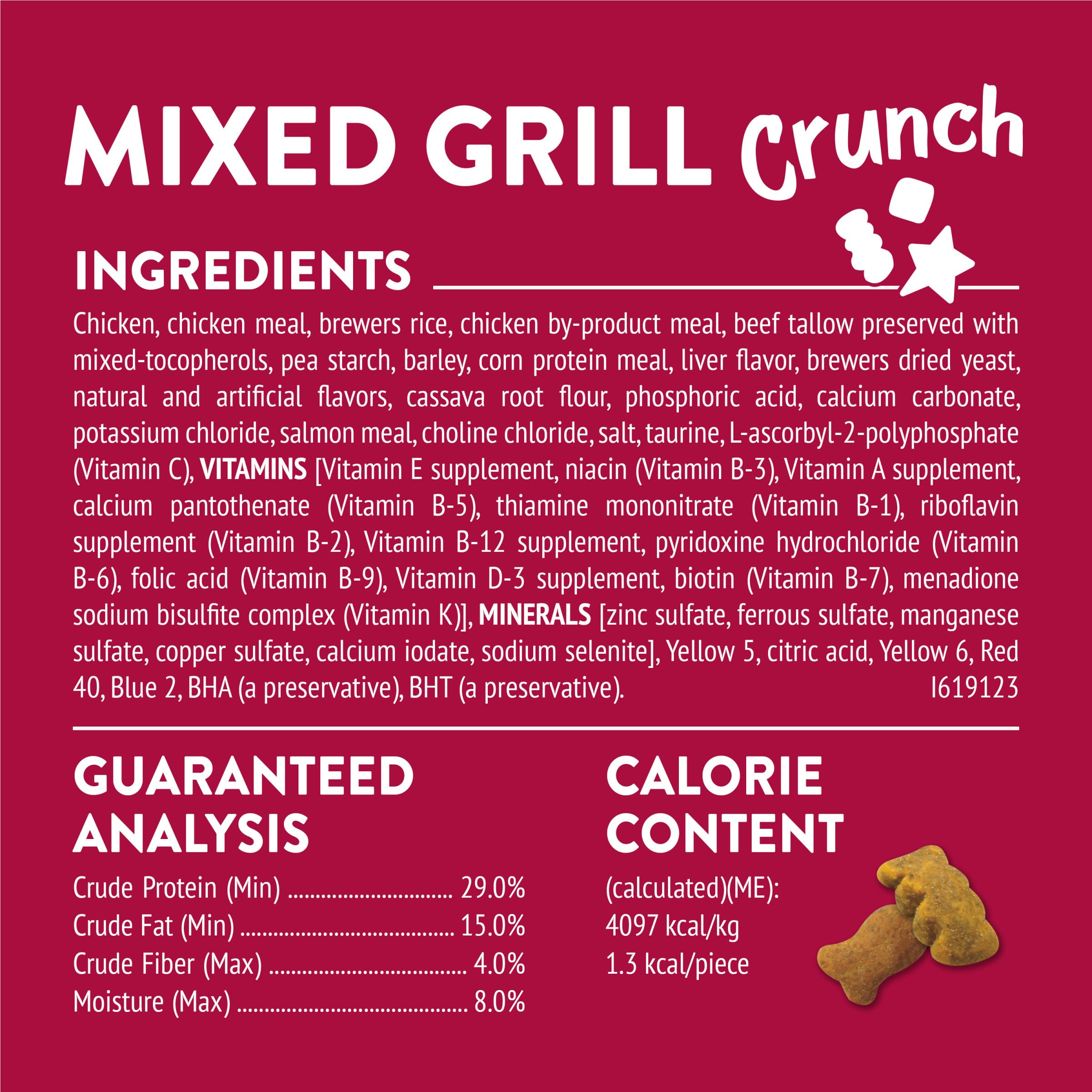 Friskies Under 2 calories per treat emphasized on packaging.
