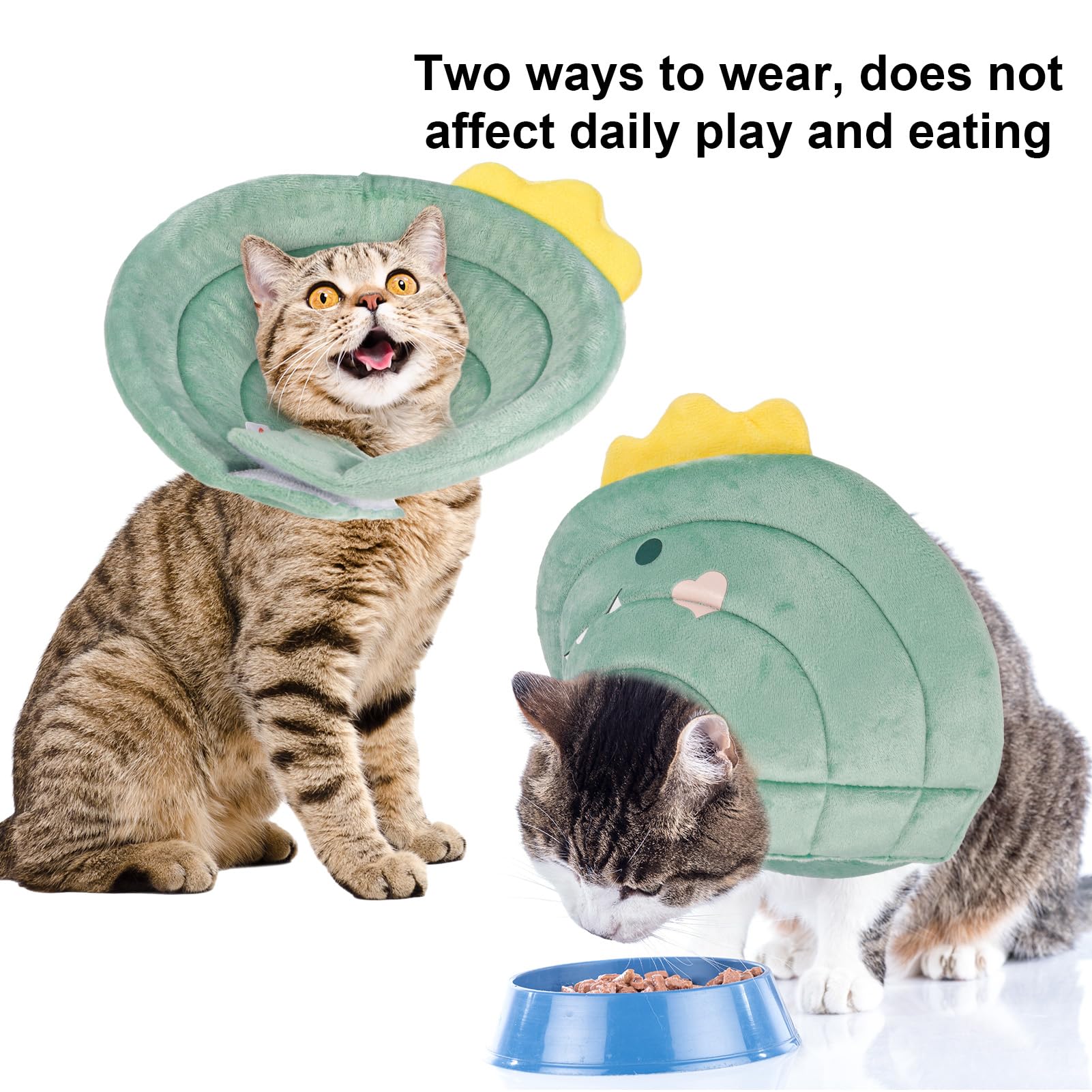 FRIUSATE cat cone collar adjustable-sizes provides a secure fit for growing cats.