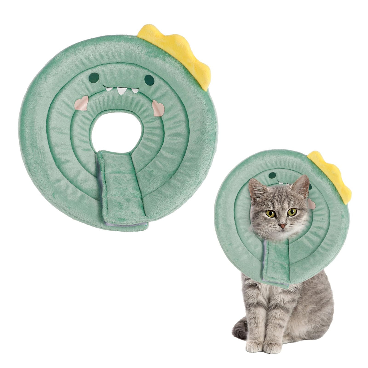 FRIUSATE cat cone collar soft-material helps soothe skin during recovery.