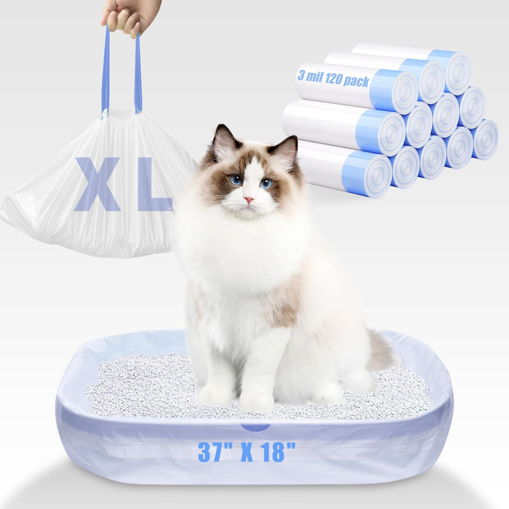Frnoip jumbo cat litter bags bulk pack on a roll for easy restocking
