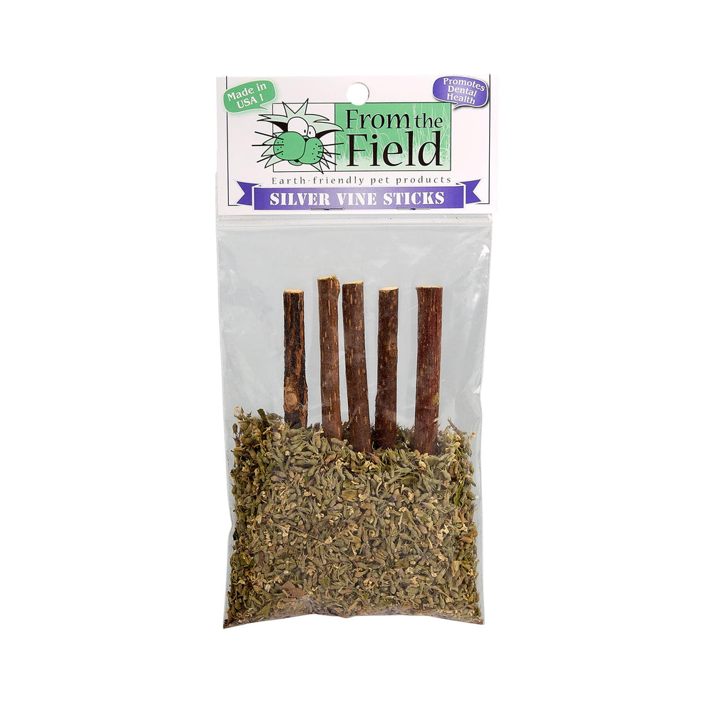 From The Field Silver Vine Sticks cat dental chew promoting plaque reduction during play