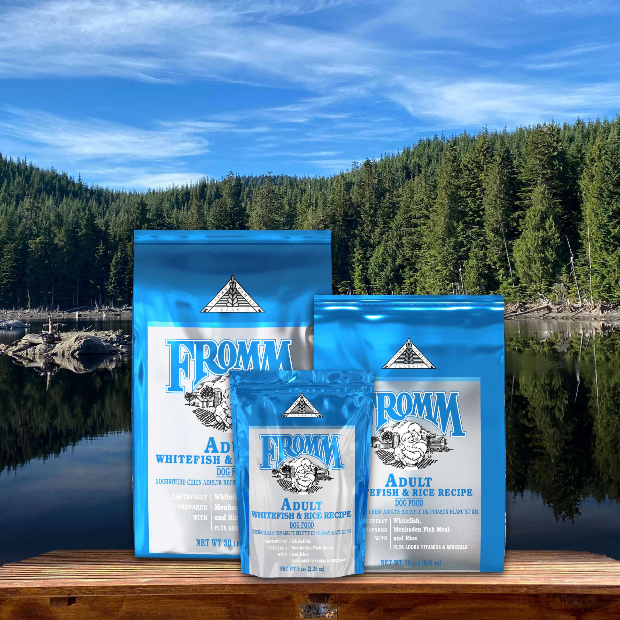 Fromm Classic Whitefish Dry Kibble closeup highlights protein-rich bites for dogs.
