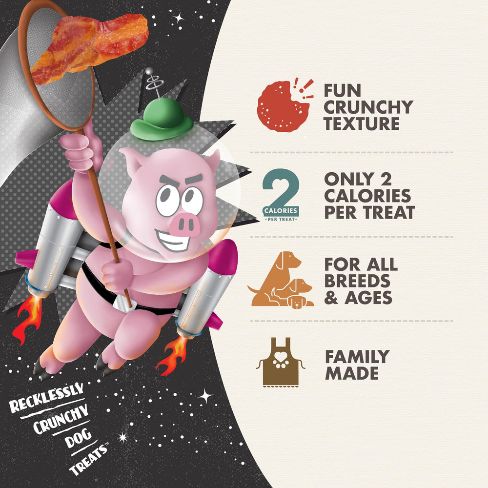 Fromm Crunchy Os Bacon Blasters bacon aroma closeup hints at savory flavor dogs crave.