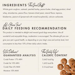 Fromm Crunchy Os ingredients featuring whole grains and peanut butter