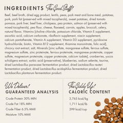 Fromm Four-Star Beef Frittata ingredient blend with lentils and potatoes supports wholesome digestion.