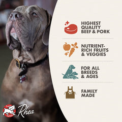 Fromm Four-Star Beef Frittata serving bowl ready-to-serve meal for satisfied mealtimes.