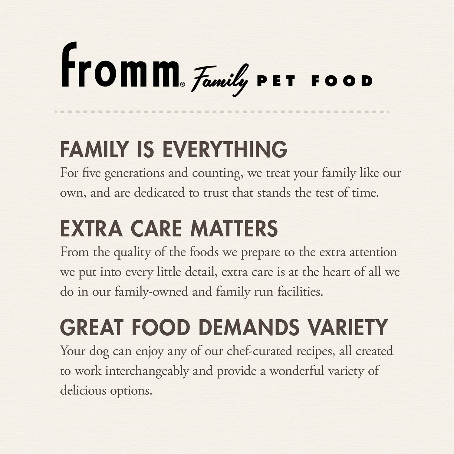 Fromm logo on packaging signals family-owned craftsmanship and consistent quality