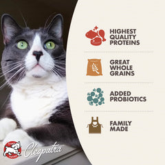 Fromm Healthy Weight Gold cat food chicken-duck protein detail supports muscle maintenance.