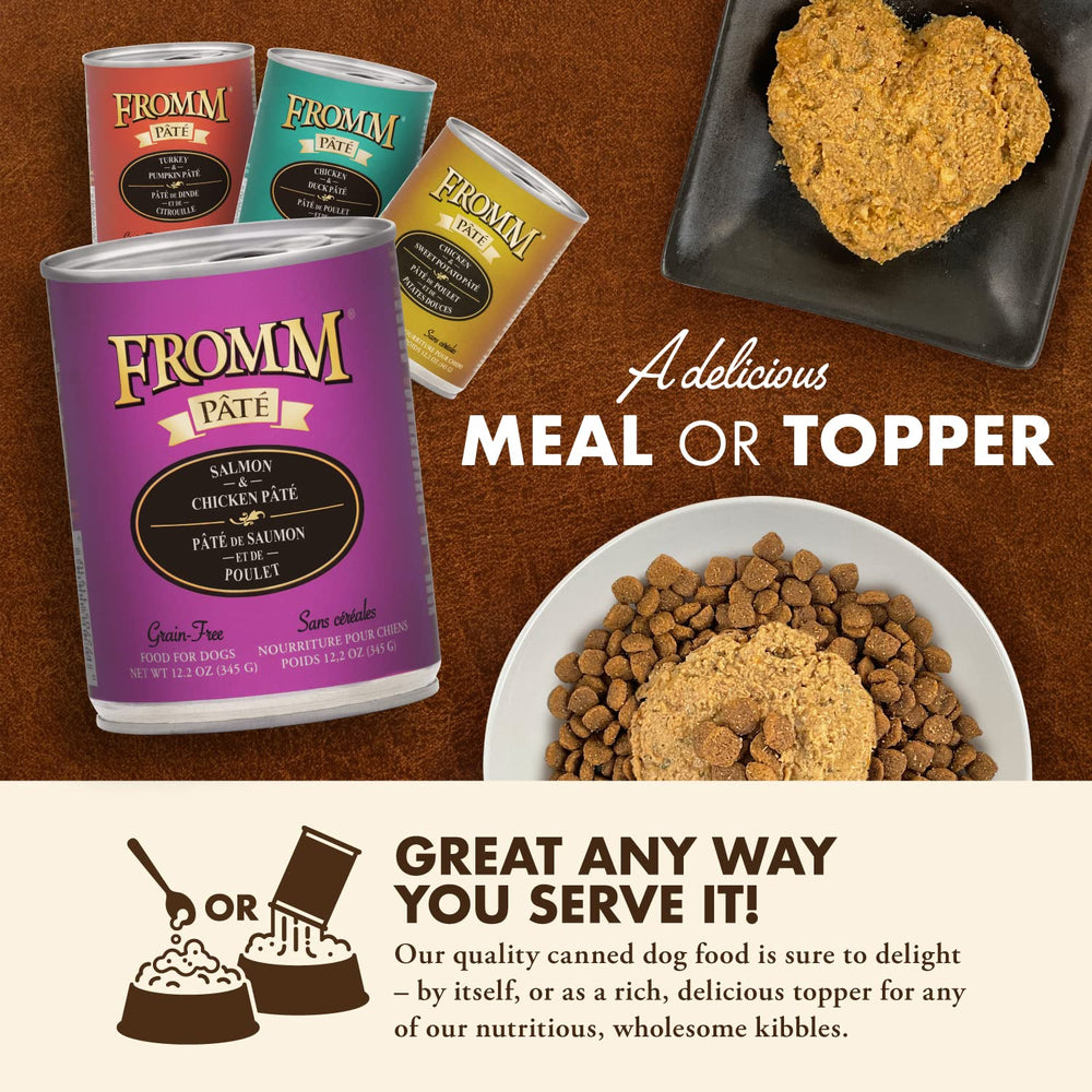 Fromm Salmon & Chicken Pate suitable for puppies.