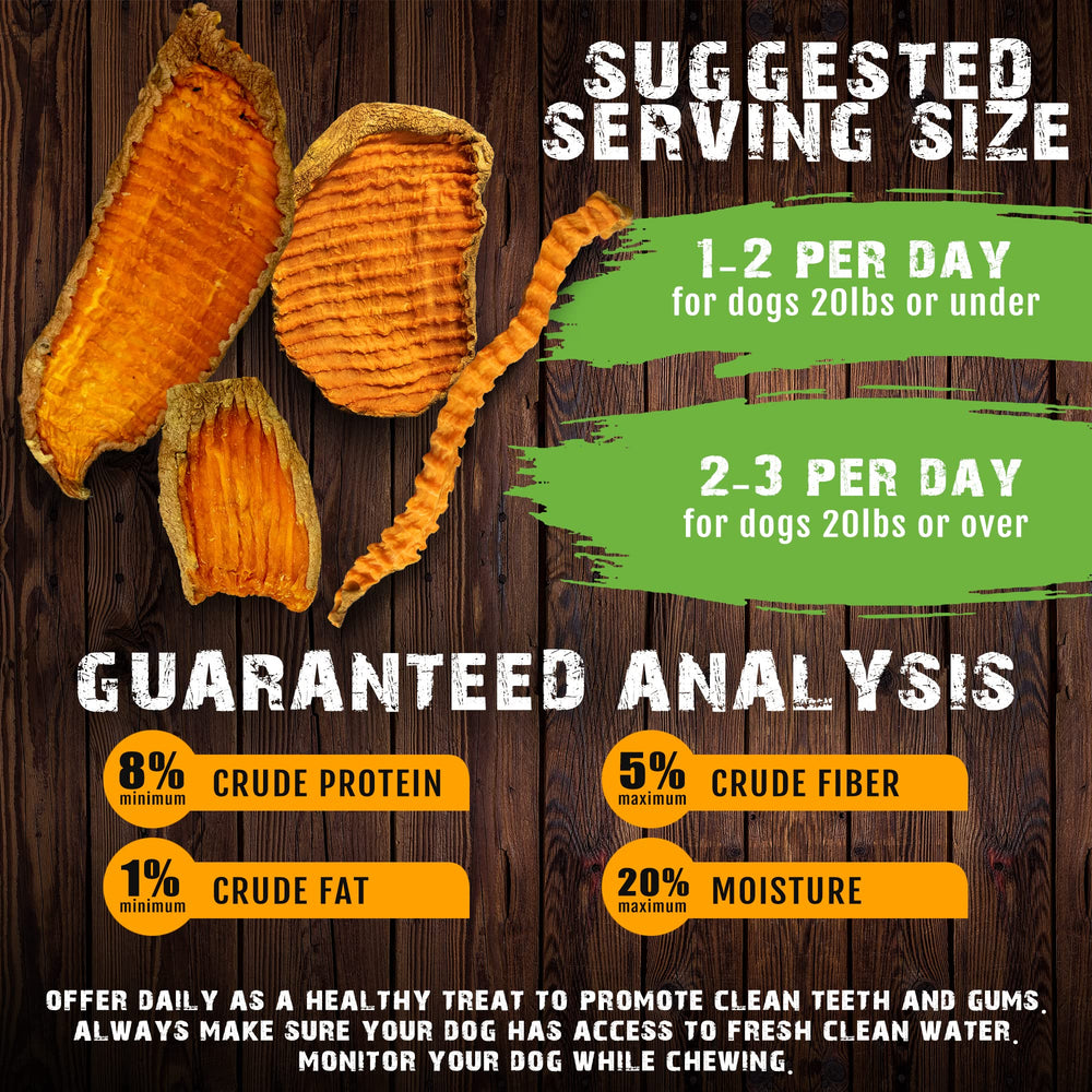Grooved chew design of Sam's Yams Big Boyz supports chewing dynamics