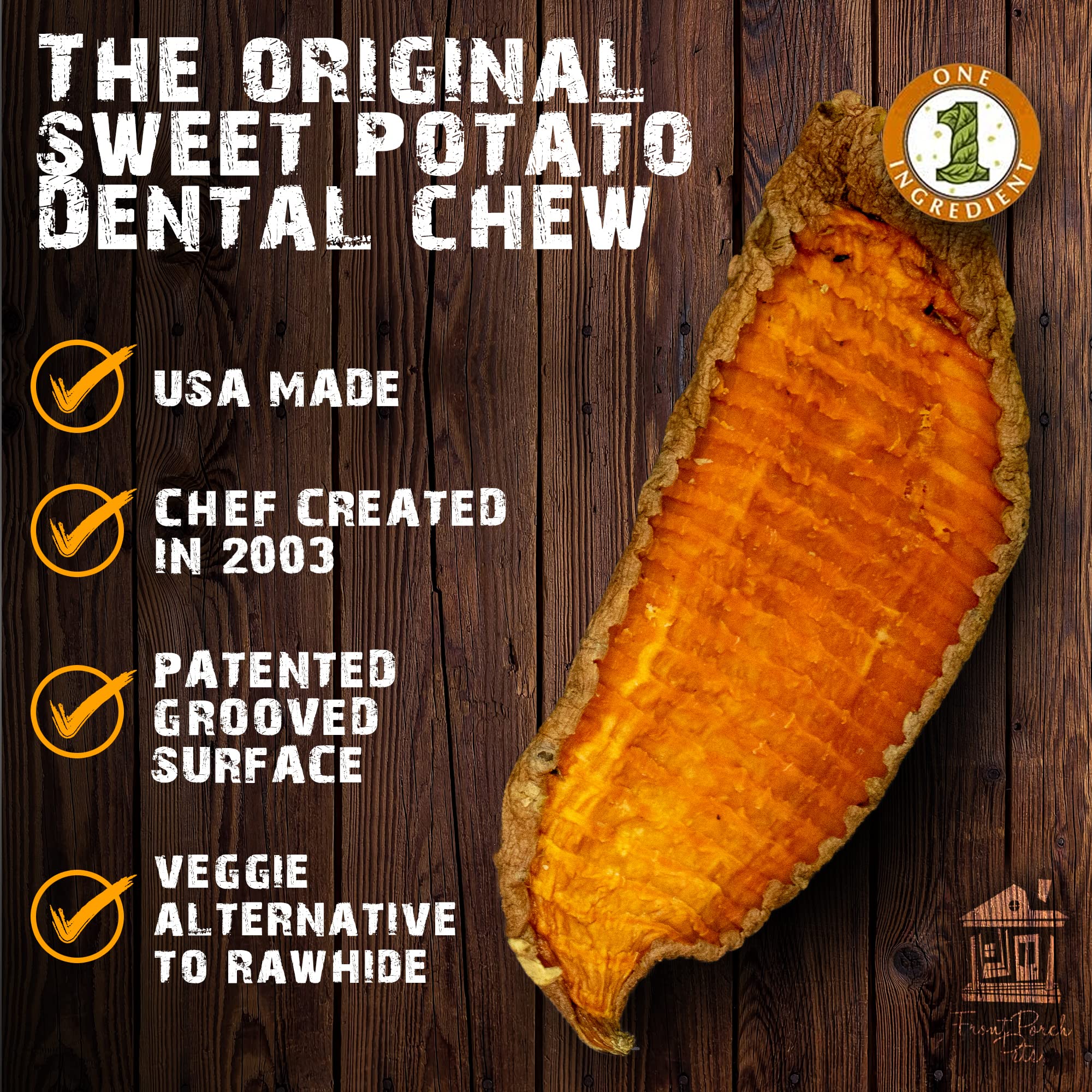 Illustration of 100% natural sweet potatoes in Sam's Yams Big Boyz