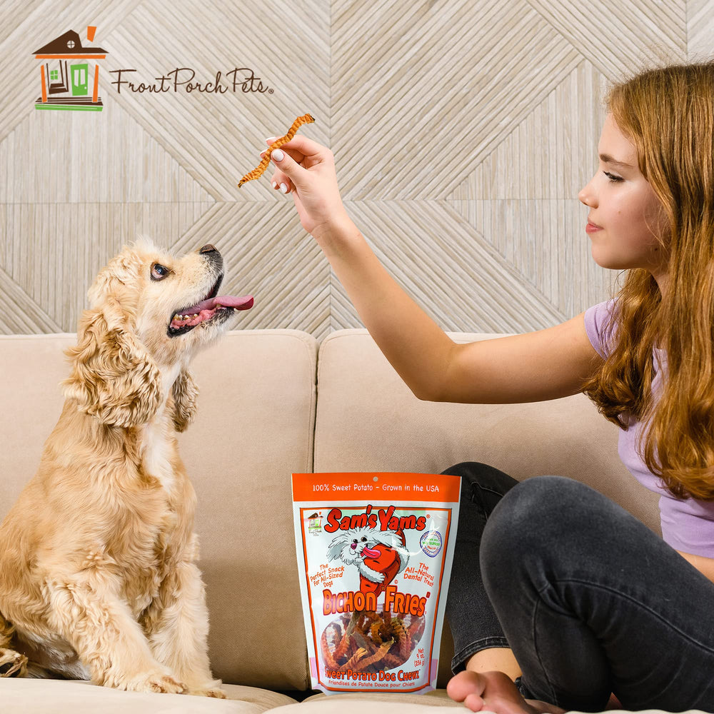 Front Porch Pets Sams Yams small-dog use, great for picky eaters.