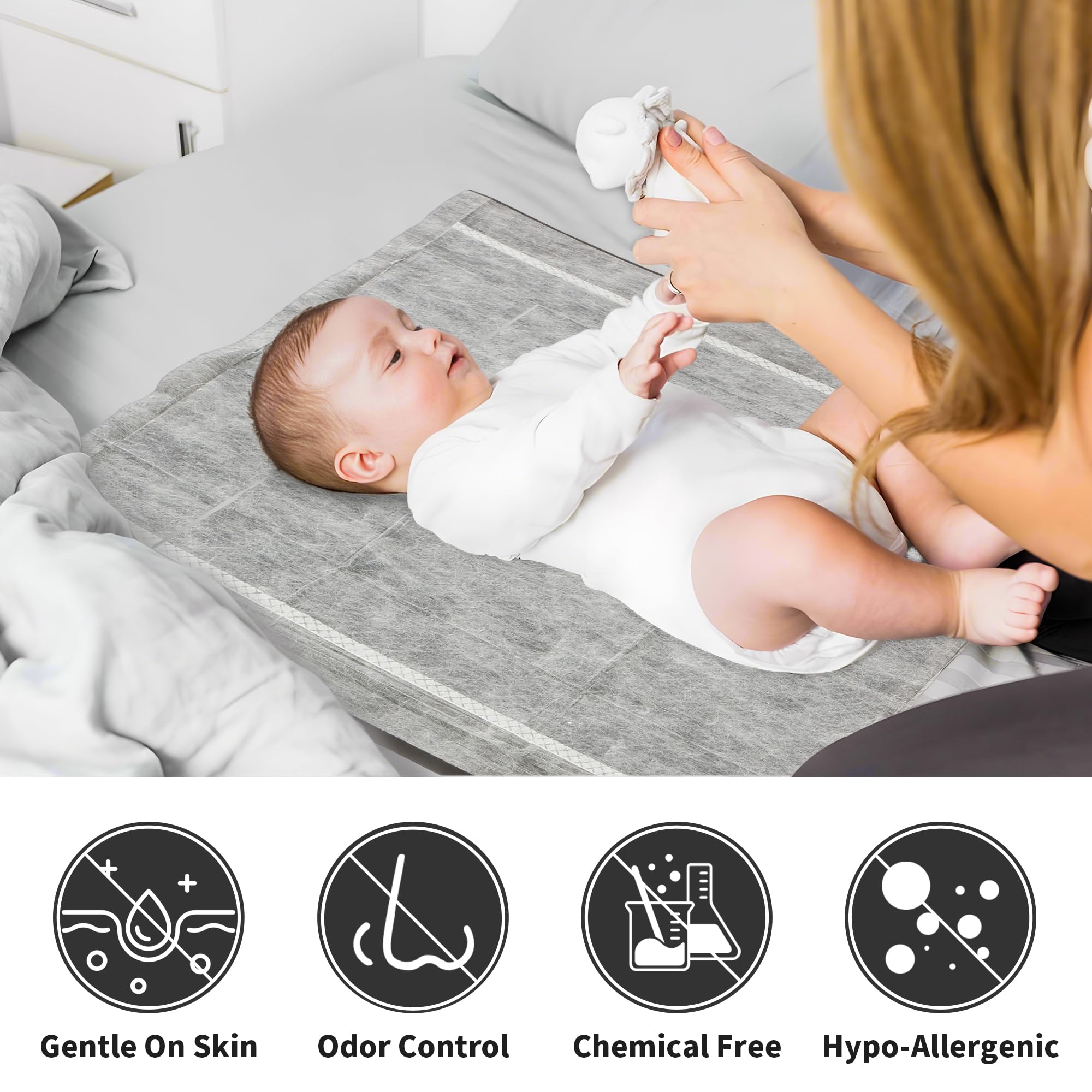 FRONTLINE travel-ready pee pads shown in portable pack usage