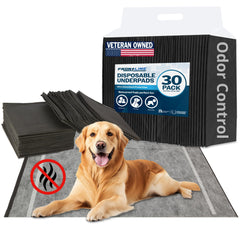 FRONTLINE charcoal-infused pee pad XL packaging showing odor-control performance