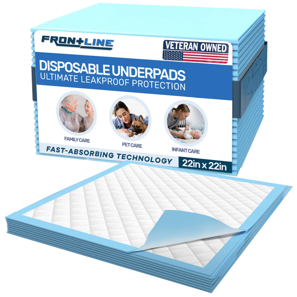 FRONTLINE Puppy Pads 22x22 top-layer close-up showing gentle paw feel and quick-drying surface