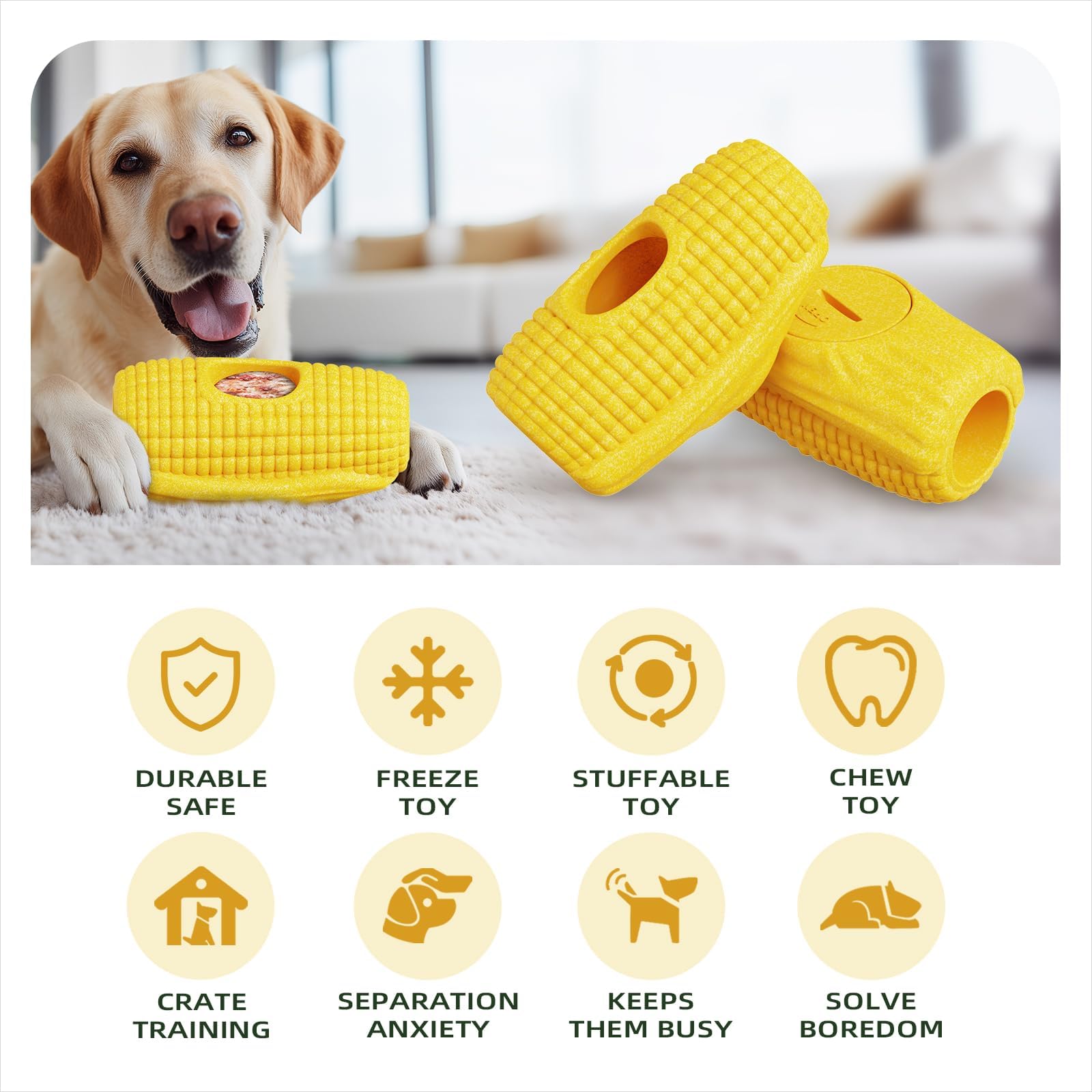 Frozen Treat Dog Chew Toy 2-food-cups demonstrates enrichment with frozen treats for calm play.