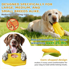 Frozen Treat Dog Chew Toy in use shows active chewing and licking engagement.