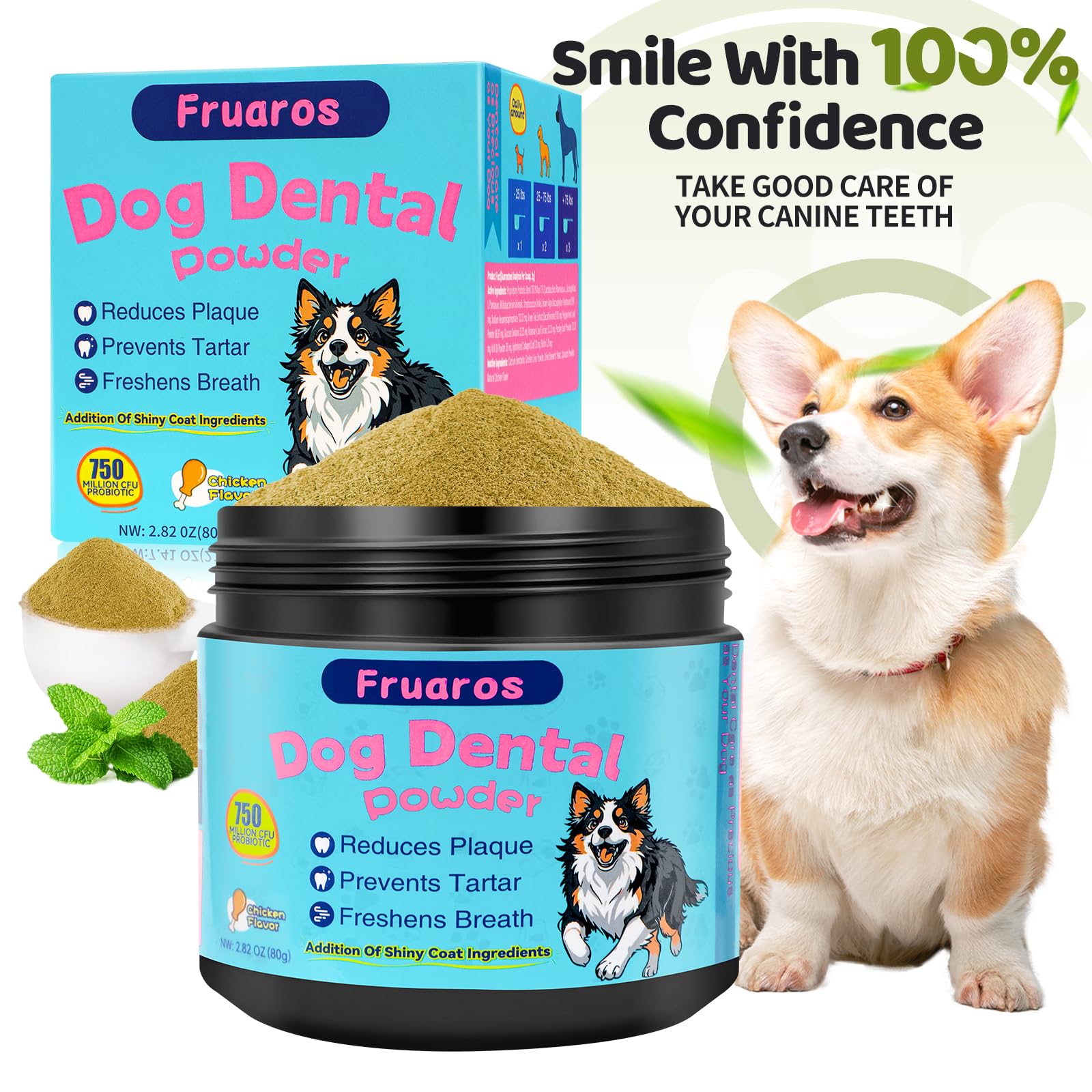Fruaros box beside feeding bowl signals effortless once-daily use