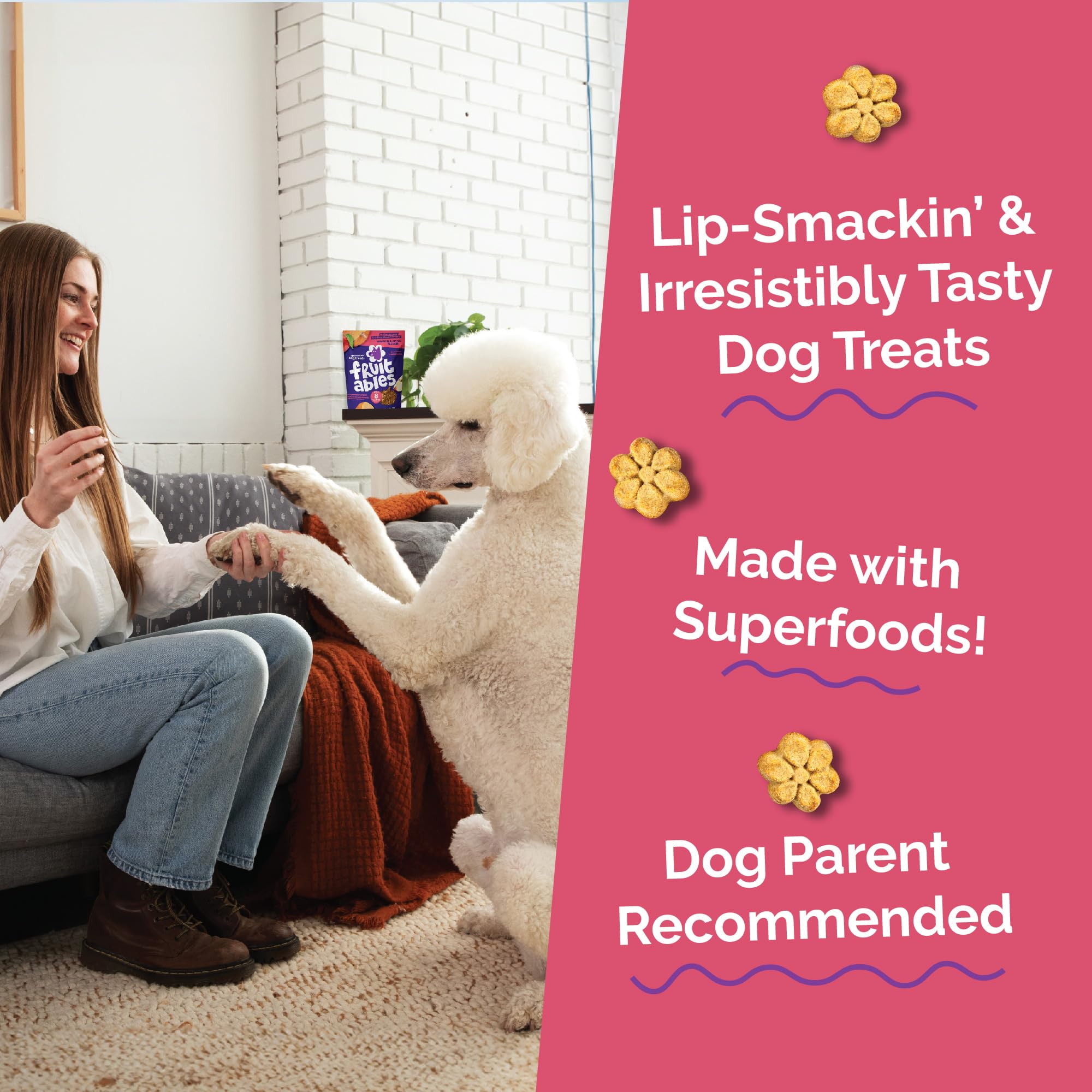 Fruitables Baked Pumpkin Dog Treats aroma entices dogs with tasty pumpkin notes