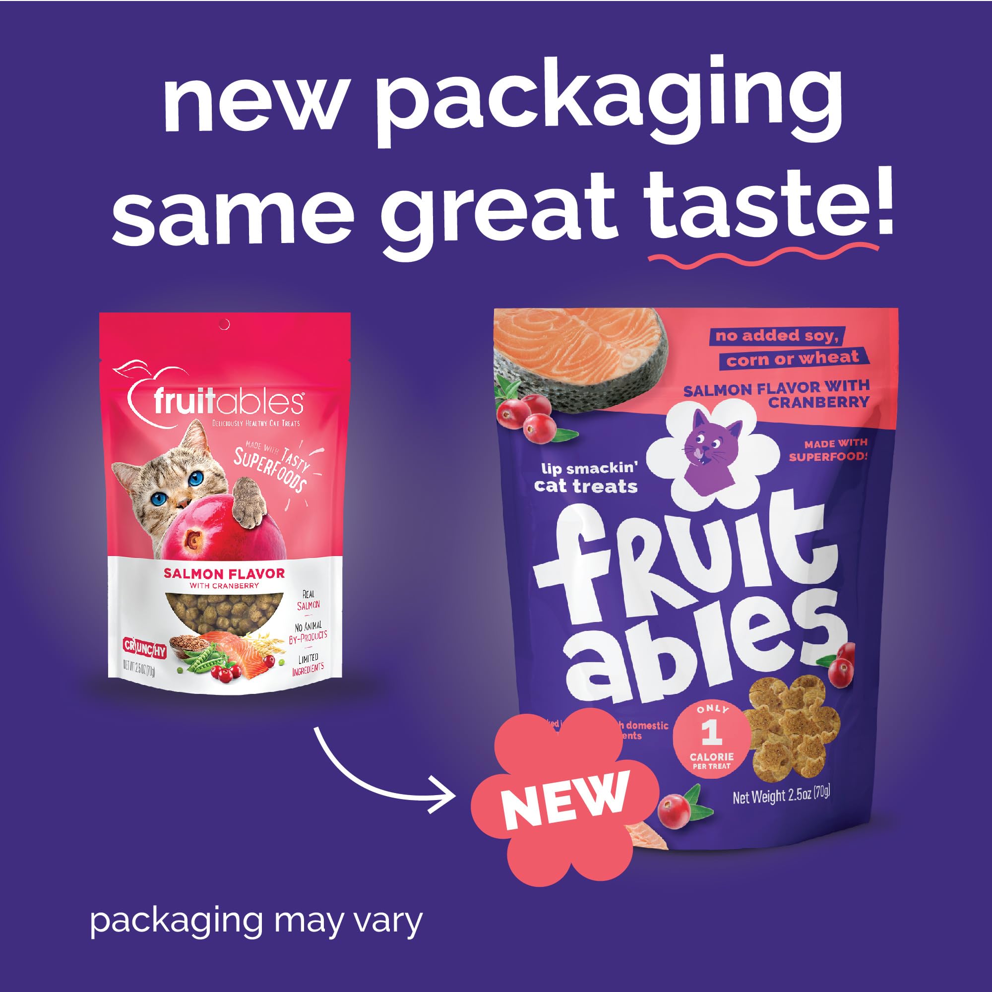 Fruitables Cat Treats low-calorie snack highlight crunchy texture suitable for frequent rewards