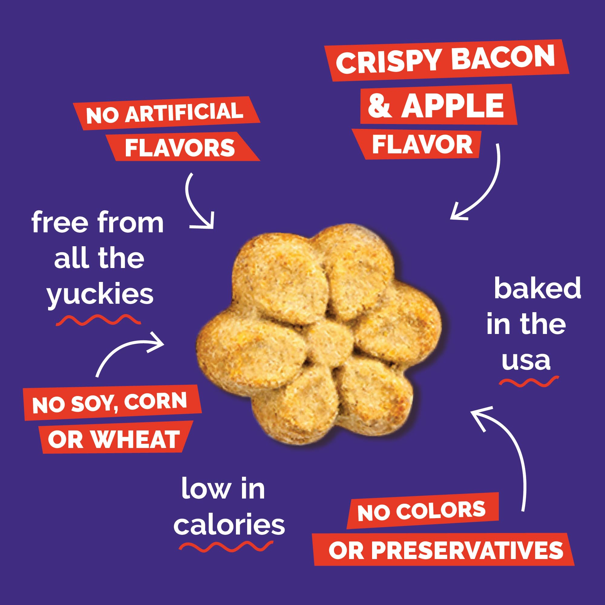 Fruitables Pumpkin Dog Treats 7oz Apple Bacon pouch combines savory aroma with flavorful crunch