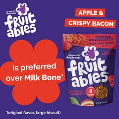 Fruitables Pumpkin Dog Treats Blueberry flavor captures fruity aroma and fiber-rich crunch.
