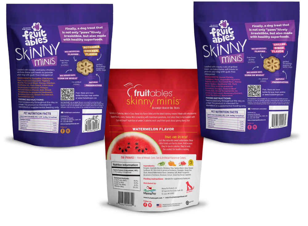Fruitables Skinny Mini Watermelon pack – fruity, low-cal rewards for training.