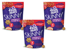 Fruitables Skinny Minis apple-bacon pack image—low-calorie training rewards for small dogs.