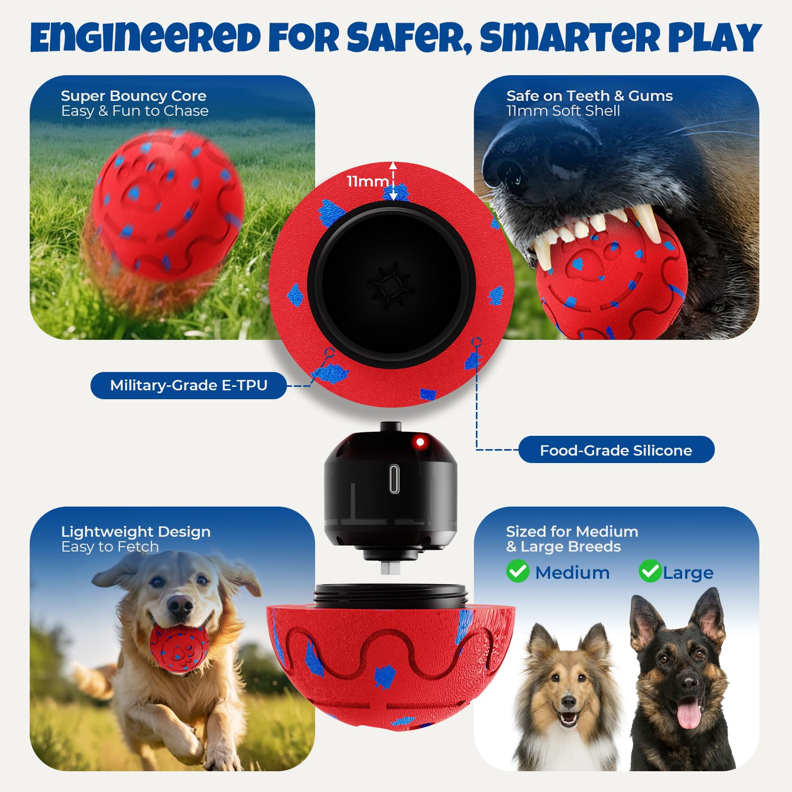 Fsitego red design stands out for backyard adventures and locating the ball.