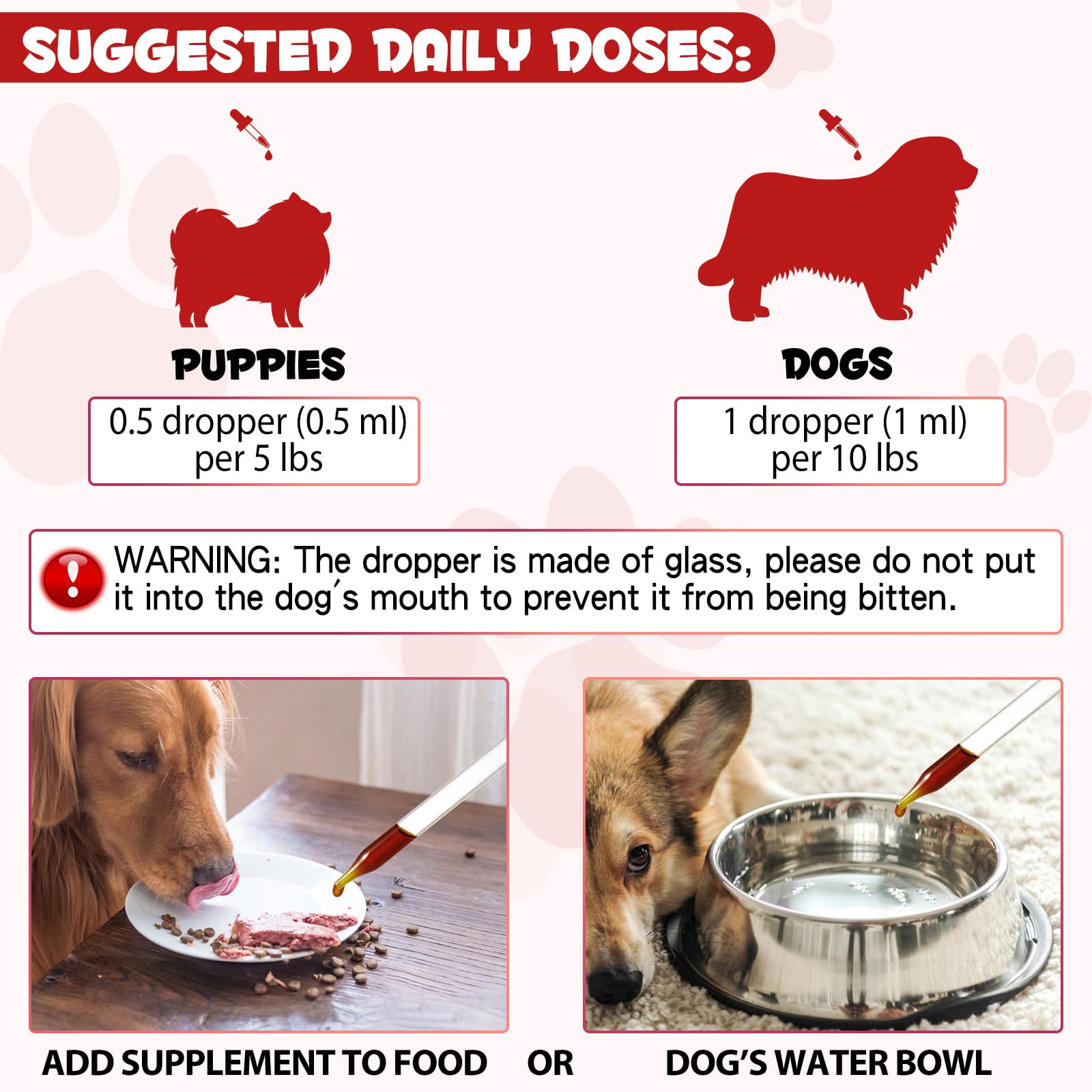 FSLHCY liquid iron dog feeding-dish scene suggests seamless mix-in with water or food