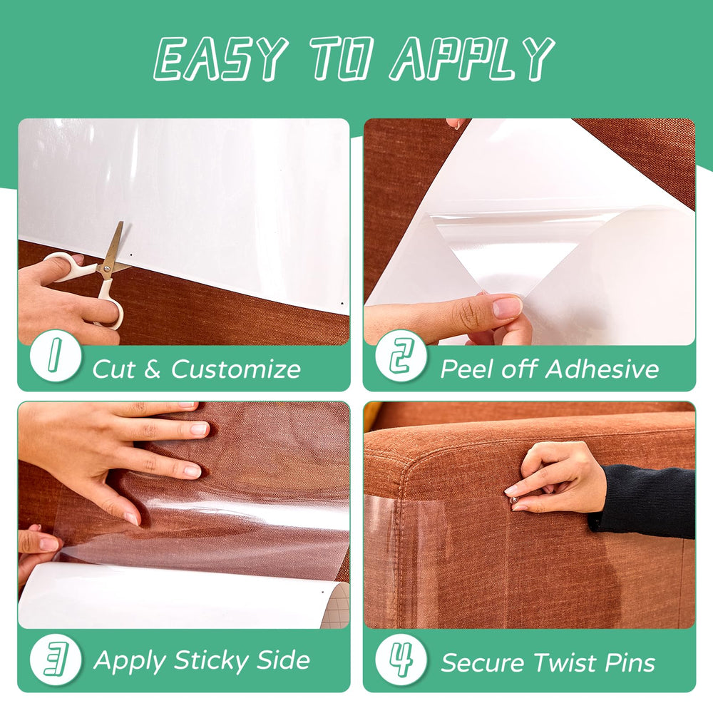 FTSTC anti-cat-scratch-furniture-protector 4-medium panels cover smaller areas against scratching.