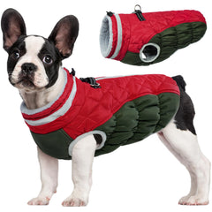 FUAMEY dog coat front view shows cozy winter warmth for daily walks.