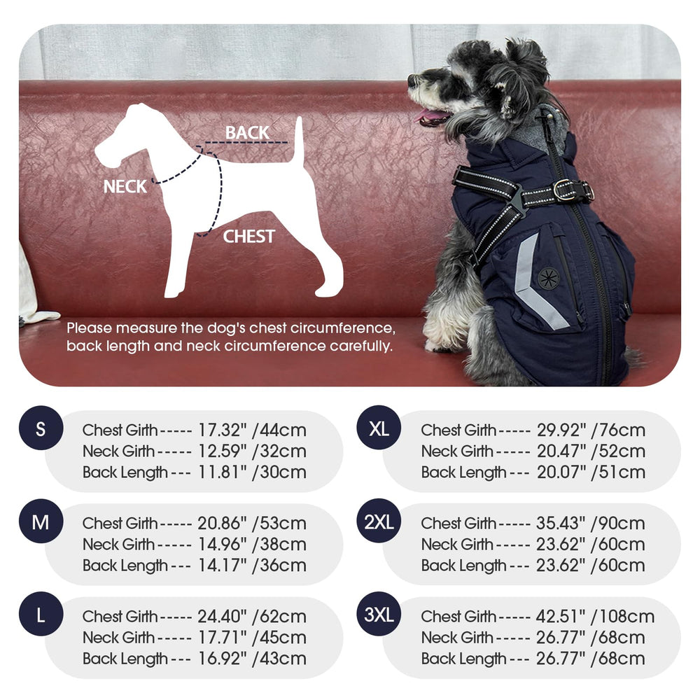 FUAMEY dog coat harness attachment image showing secure leash setup