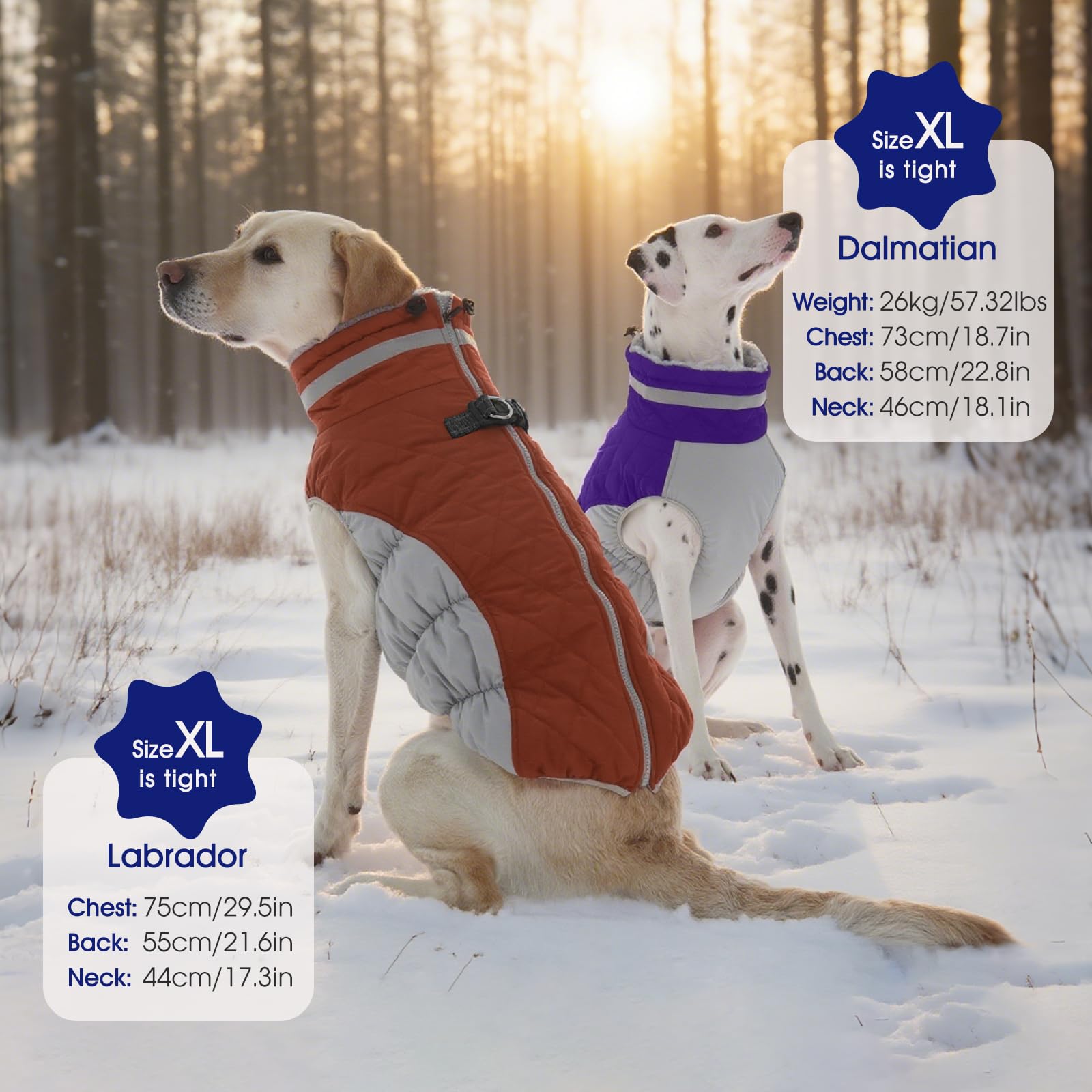 FUAMEY dog coat soft fleece lining adds cozy indoor comfort.