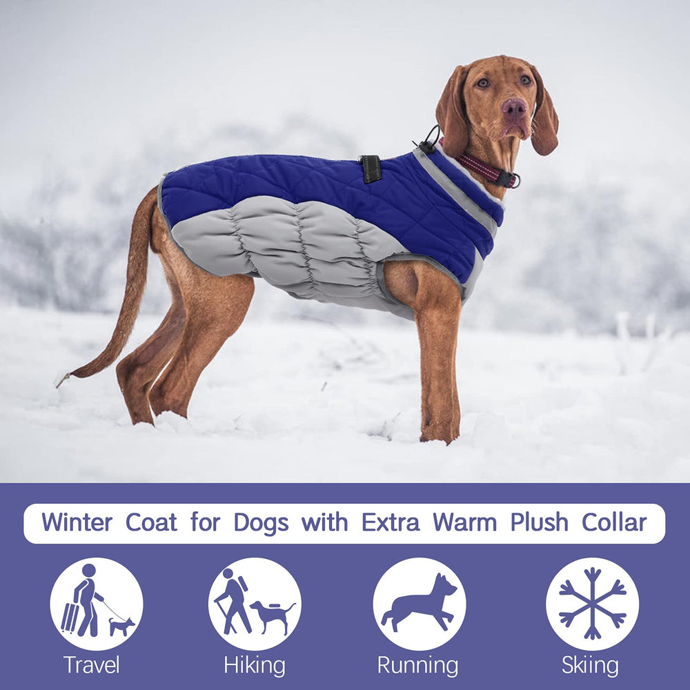 FUAMEY Dog Coat thick collar provides warmth and neck protection