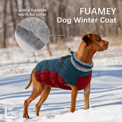 FUAMEY dog coat thick collar provides neck warmth on chilly days.