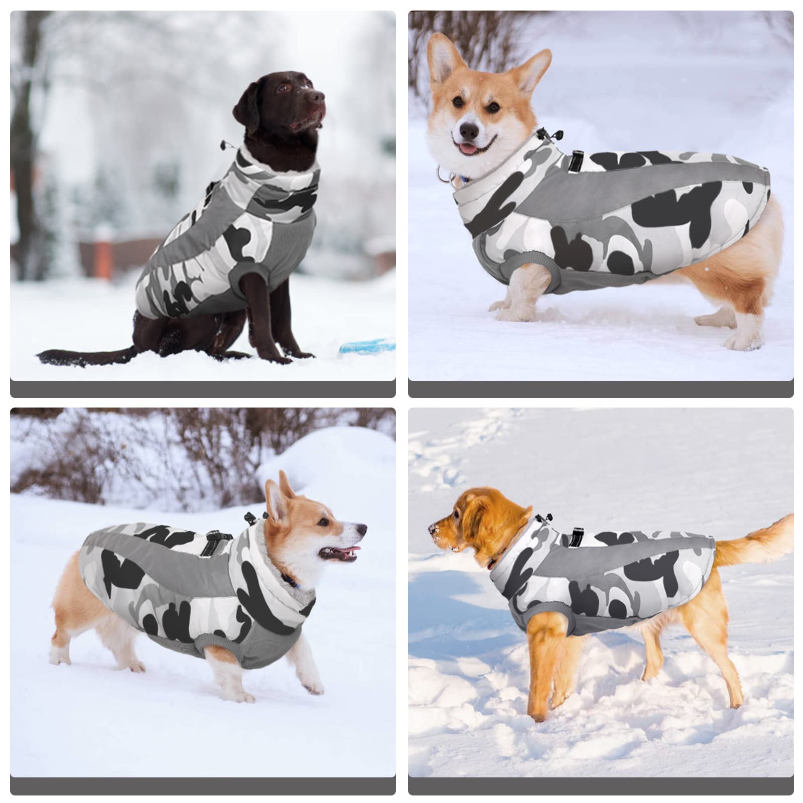 FUAMEY dog pocket warmth blue shows convenient storage for small essentials.