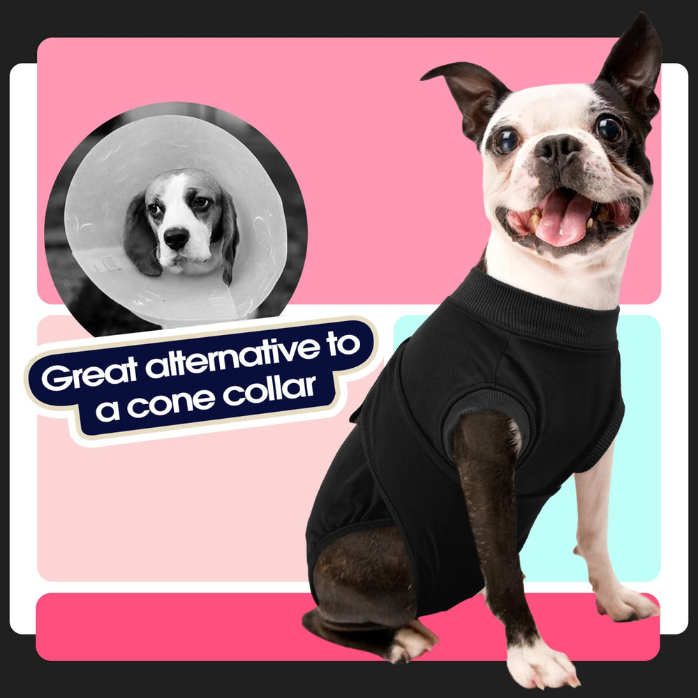 FUAMEY dog recovery suit close-up fabric highlights stretch