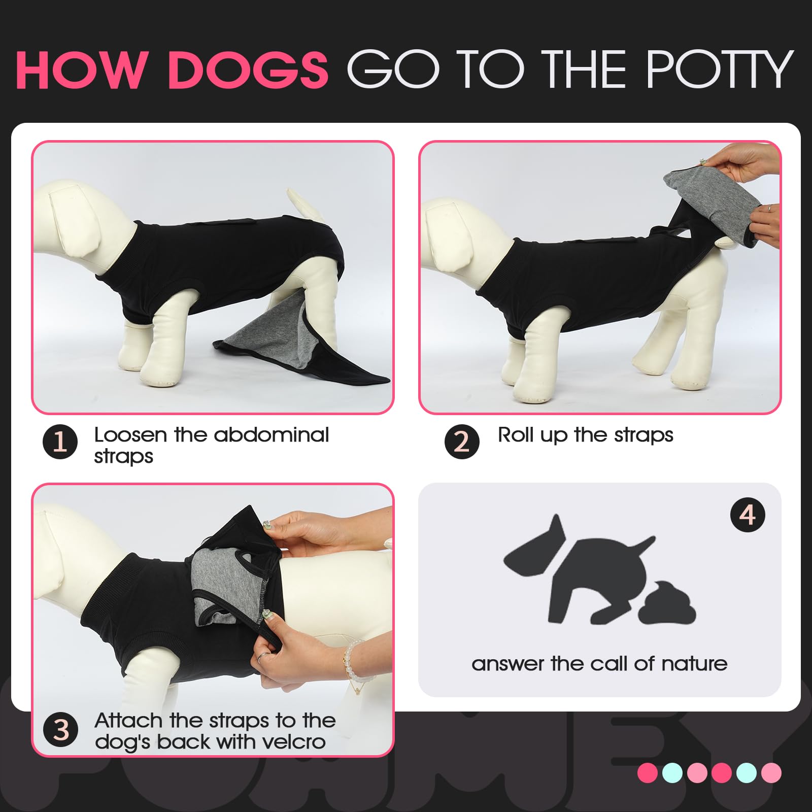FUAMEY dog recovery suit with diapers aids post-op care