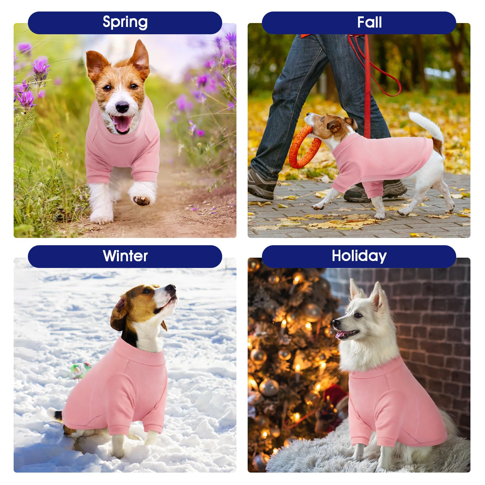 FUAMEY dog sweater pink 2XL leash hole design for easy outdoor outings