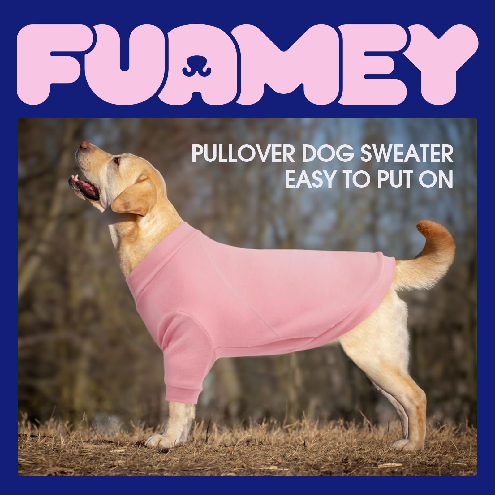 FUAMEY pink 2XL washable dog sweater for simple cleaning after adventures