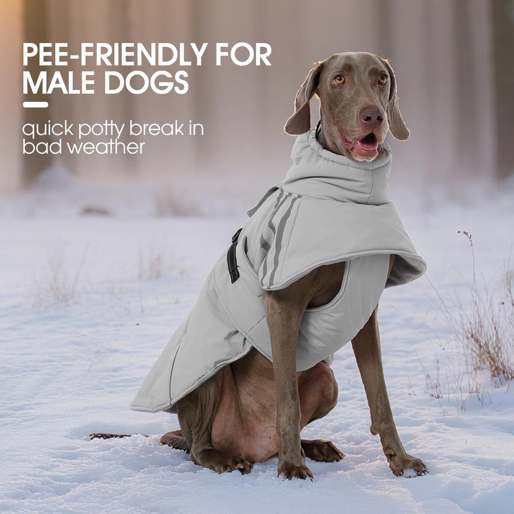 FUAMEY coat buckle-closure makes on-off easy during quick trips.