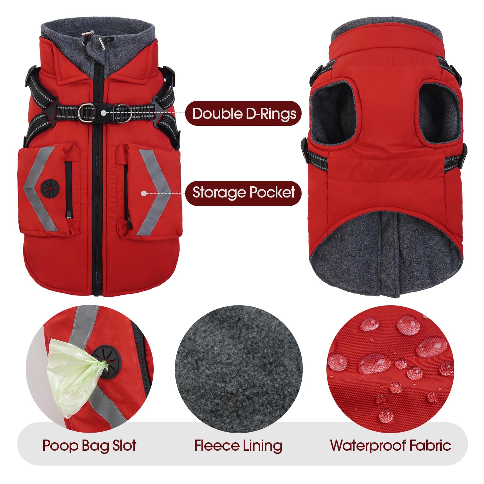 FUAMEY coat reflective strips boost visibility on dusk strolls