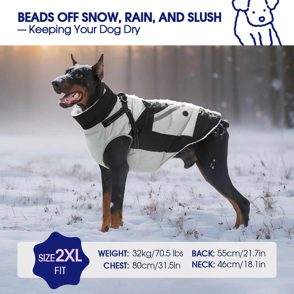 FUAMEY harness-loop jacket features built-in leash attachment for easy transitions.