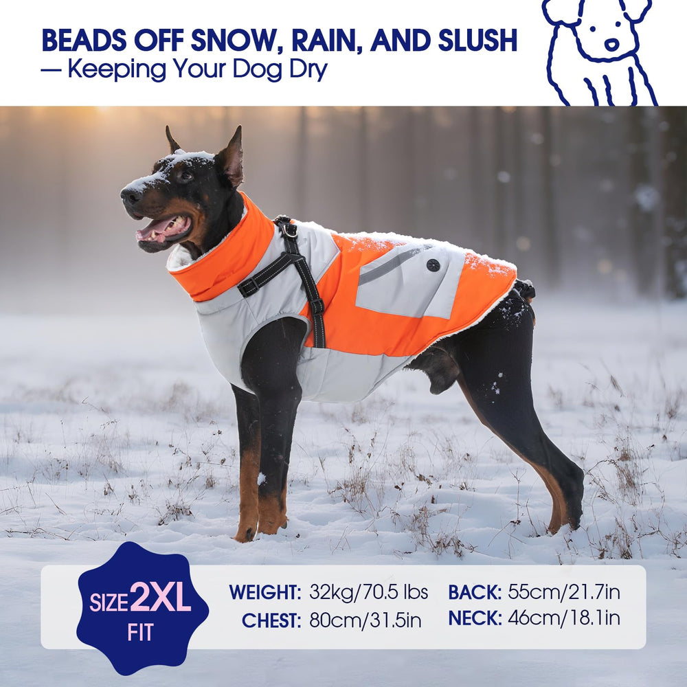 FUAMEY dog winter jacket fleece-lining closeup shows cozy warmth