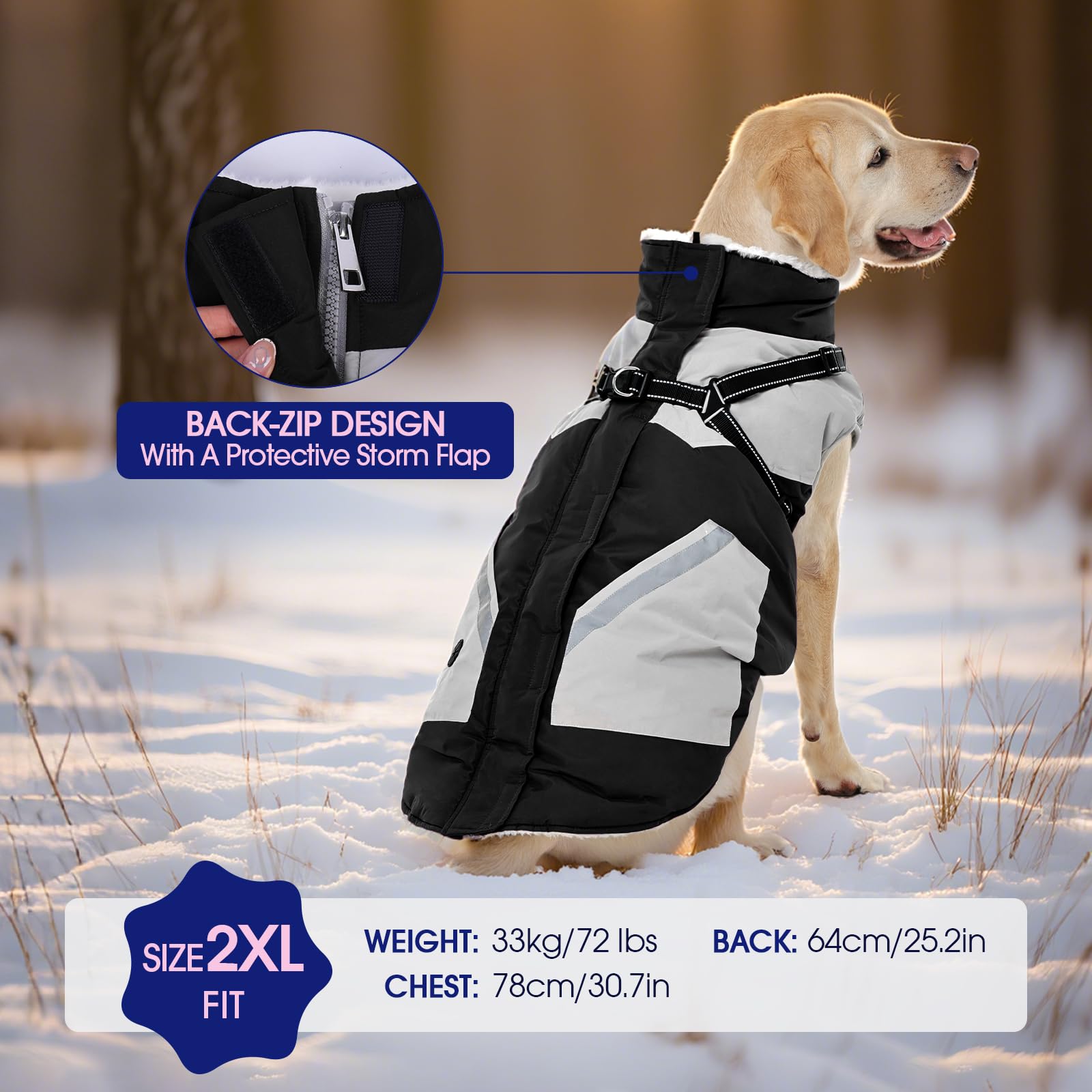 FUAMEY back-zipper design with protective pad for smooth wearing.