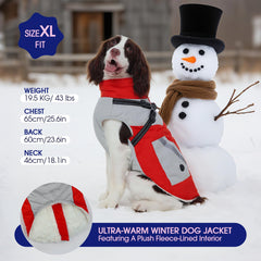 FUAMEY dog winter jacket harness-loop helps attach a leash quickly.