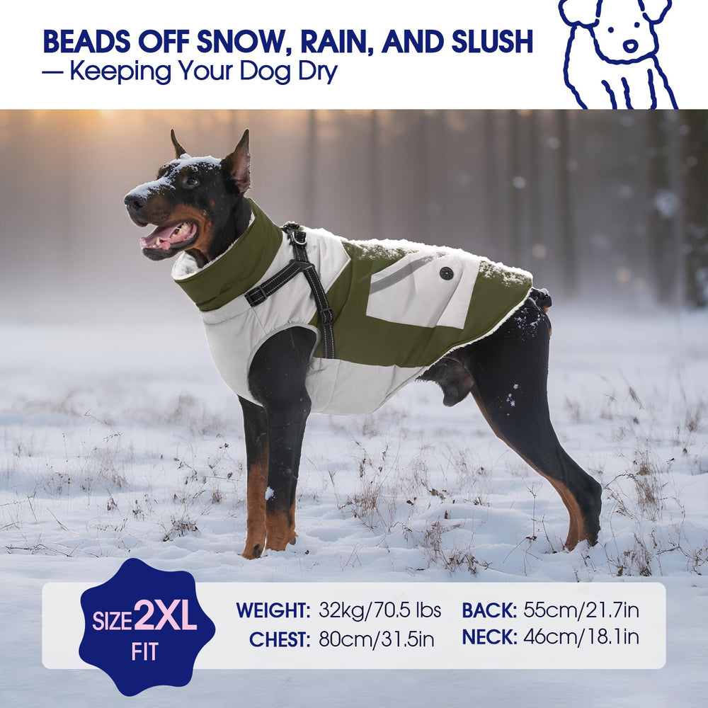 FUAMEY dog winter jacket reflective detail enhances visibility during early morning or late-night walks.