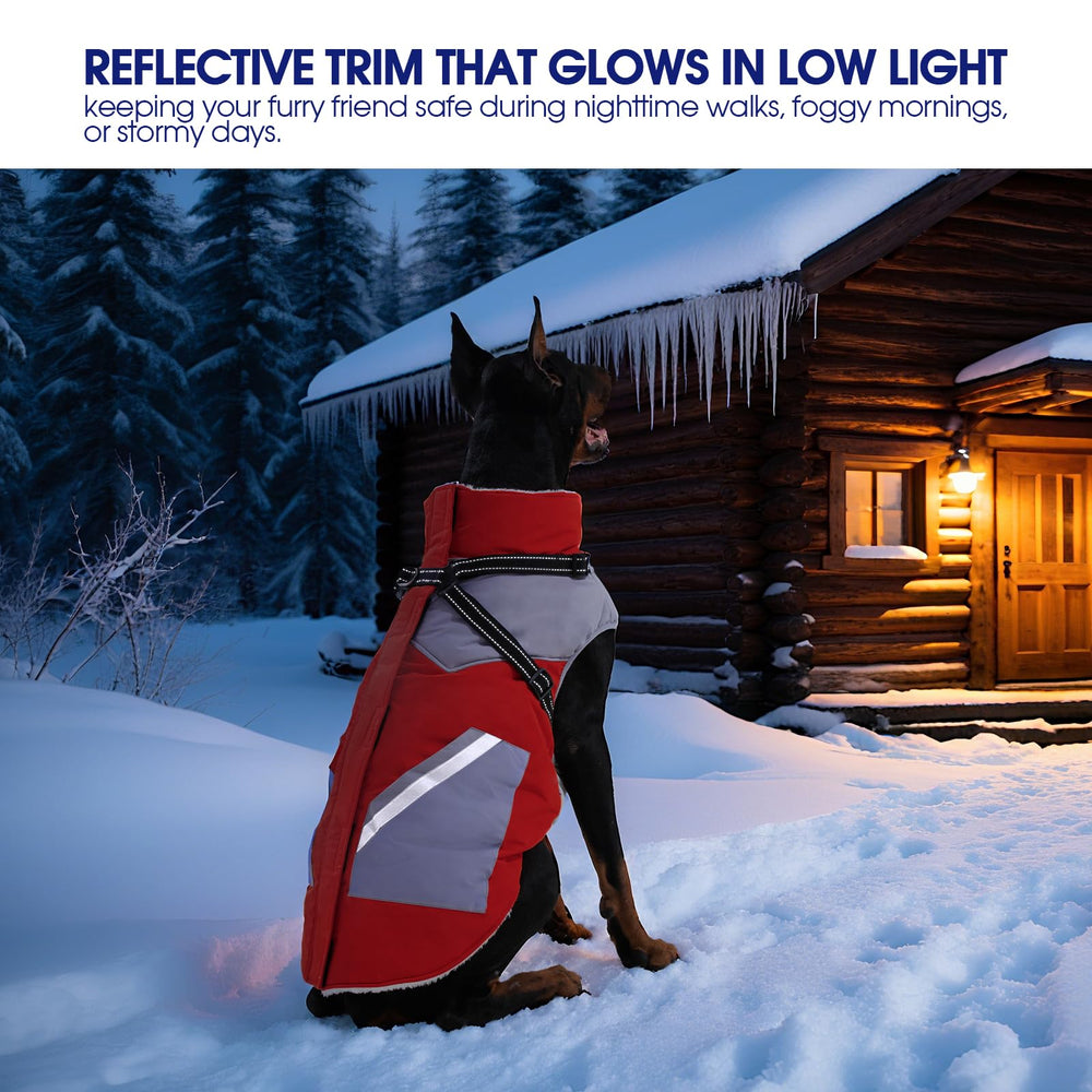 FUAMEY dog winter jacket size chart assists finding the perfect fit.