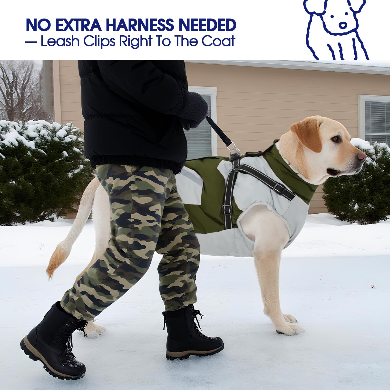 FUAMEY dog winter jacket soft fleece lining adds warmth without bulk.